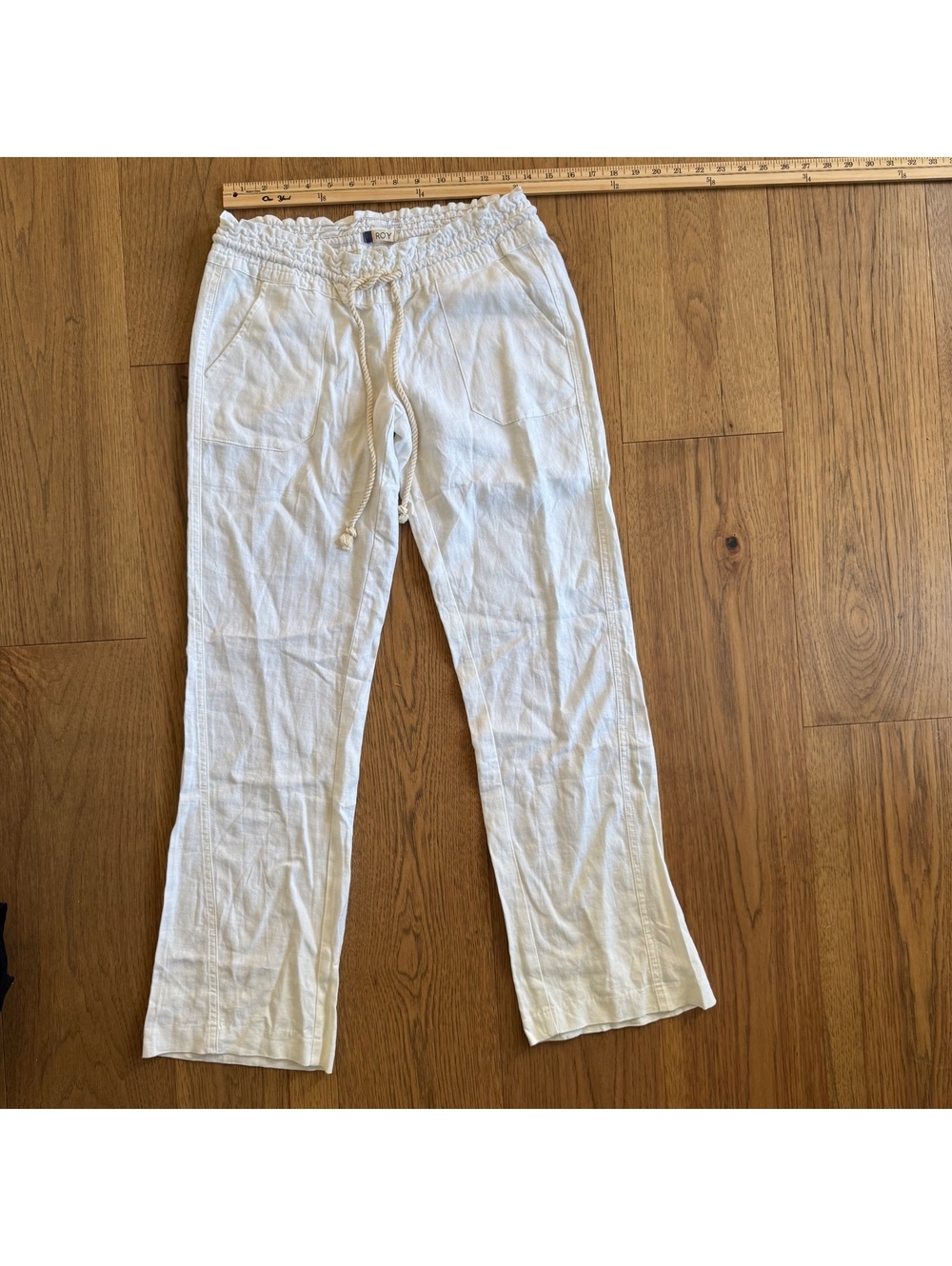 Roxy Linen Blend Drawstring Pants- XS - Picture 4 of 8